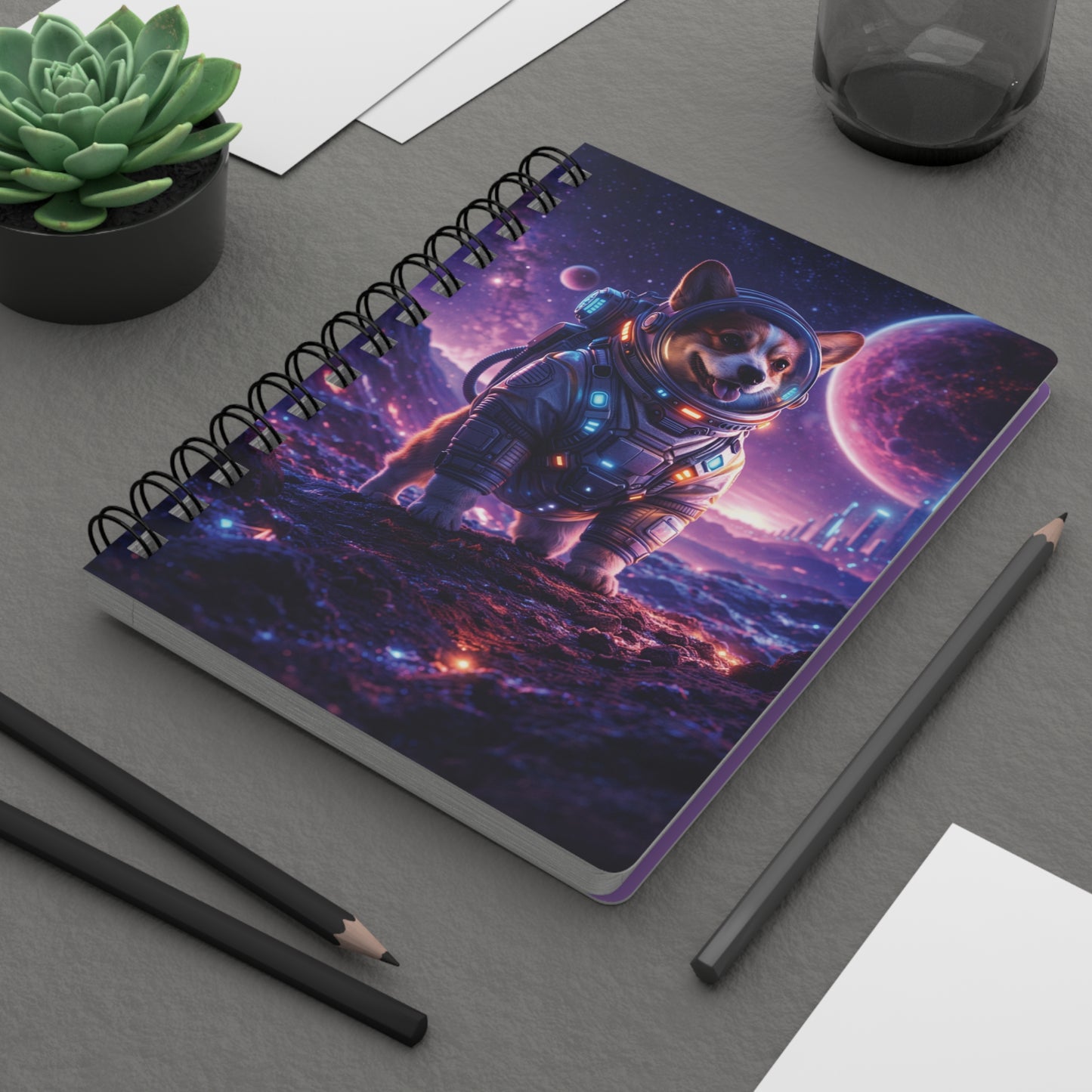 Corgi Astronaut Spiral Journal — Space Adventure Sketch & Notebook