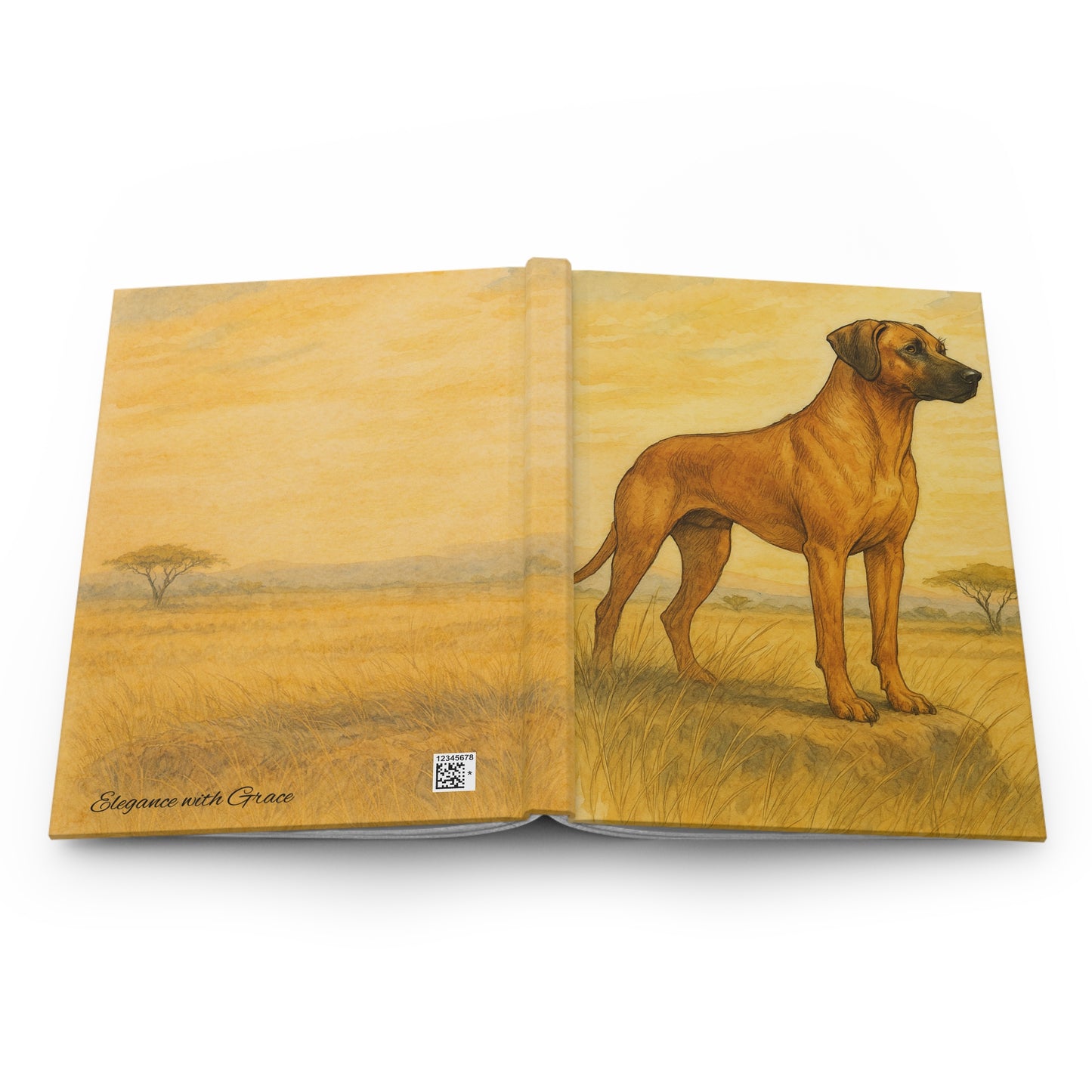 Rhodesian Ridgeback Sunlit Grasslands Hardcover Journal