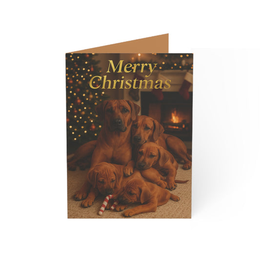Merry Christmas Dog Family Greeting Cards — Holiday Puppy Photo Cards (Pack of 1/10/30/50)