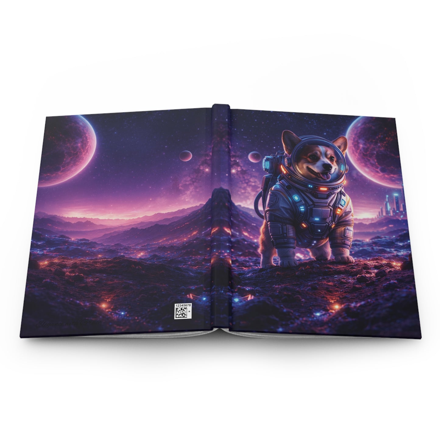 Corgi Astronaut Hardcover Journal — "Tiny Portal to Other Worlds"