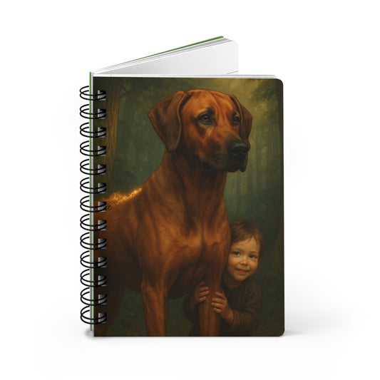 Forest Friends Spiral Journal — Child & Loyal Dog Notebook