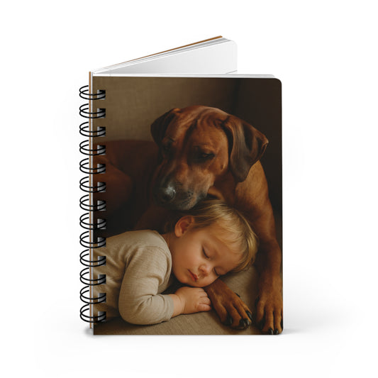 Sleeping Child and Loyal Dog Spiral Journal