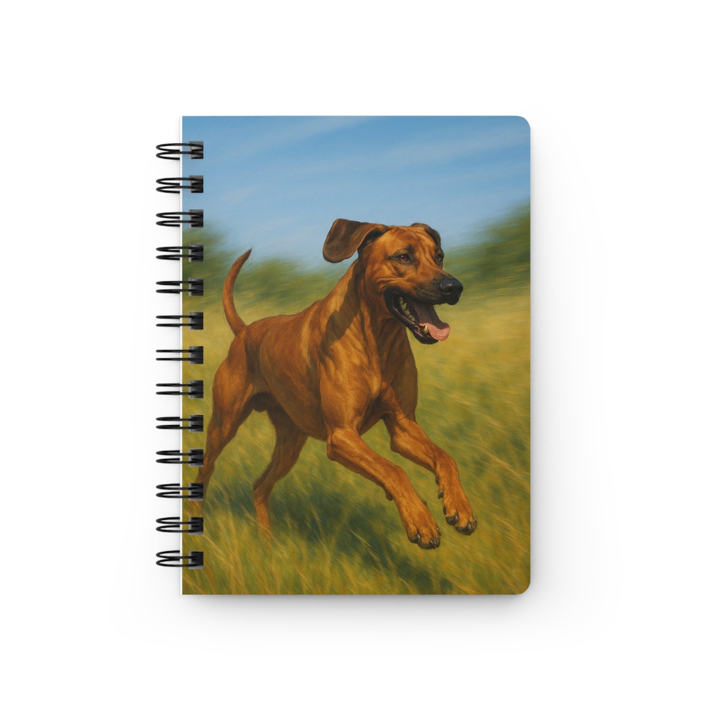 Rhodesian Ridgeback Running Notebook – Spiral Journal with "Elegance with Grace"