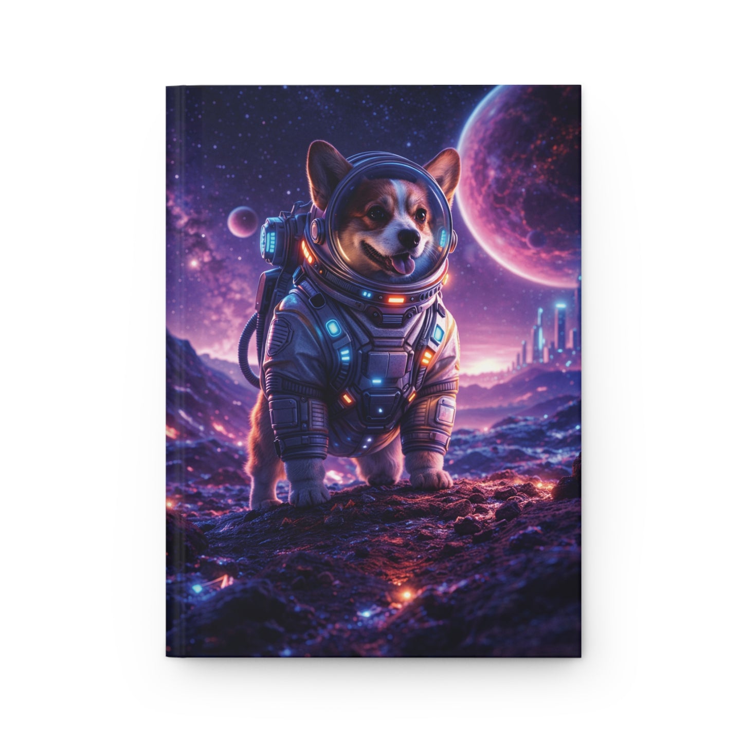 Corgi Astronaut Hardcover Journal — "Tiny Portal to Other Worlds"