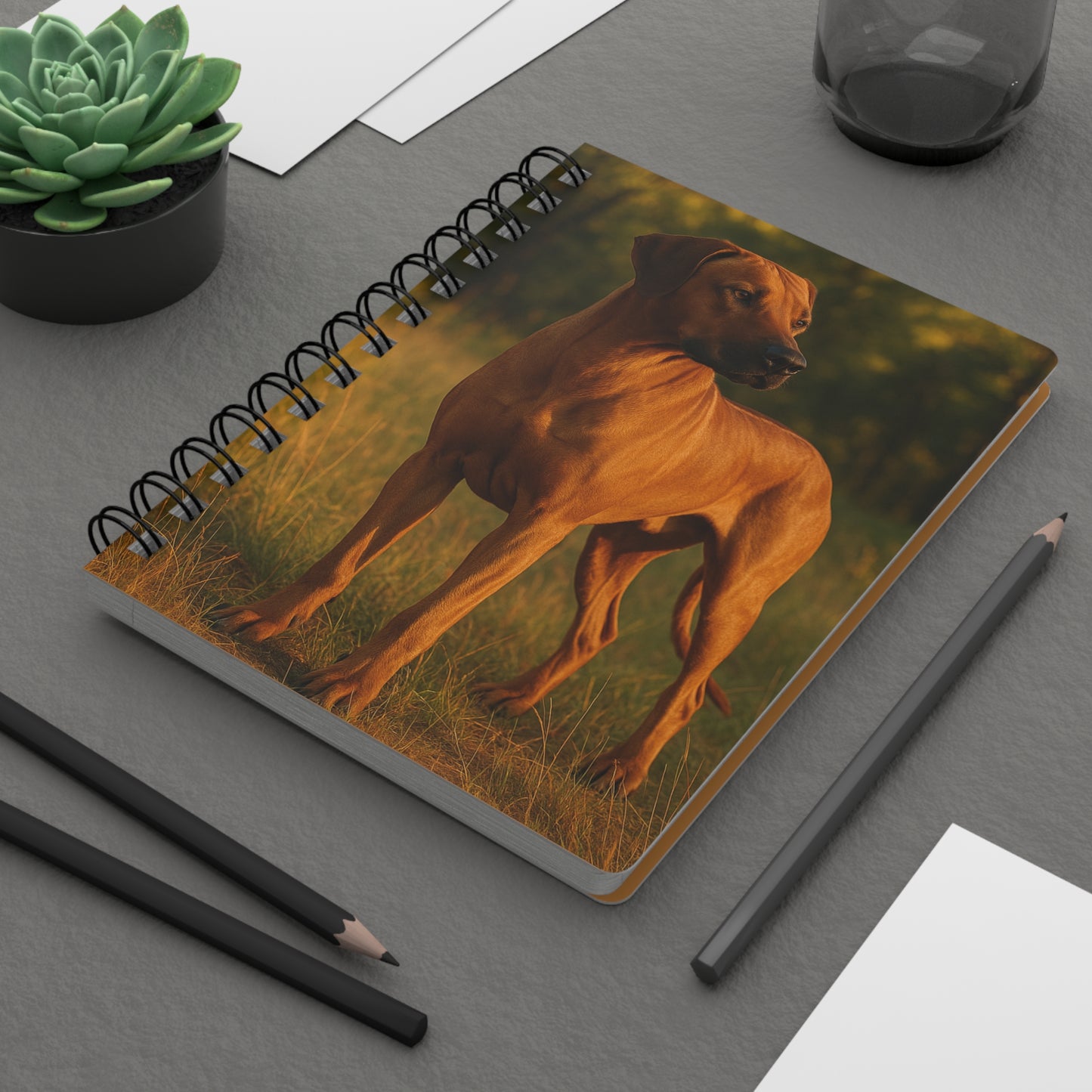Rhodesian Ridgeback Spiral Journal – "Elegance with Grace" Notebook