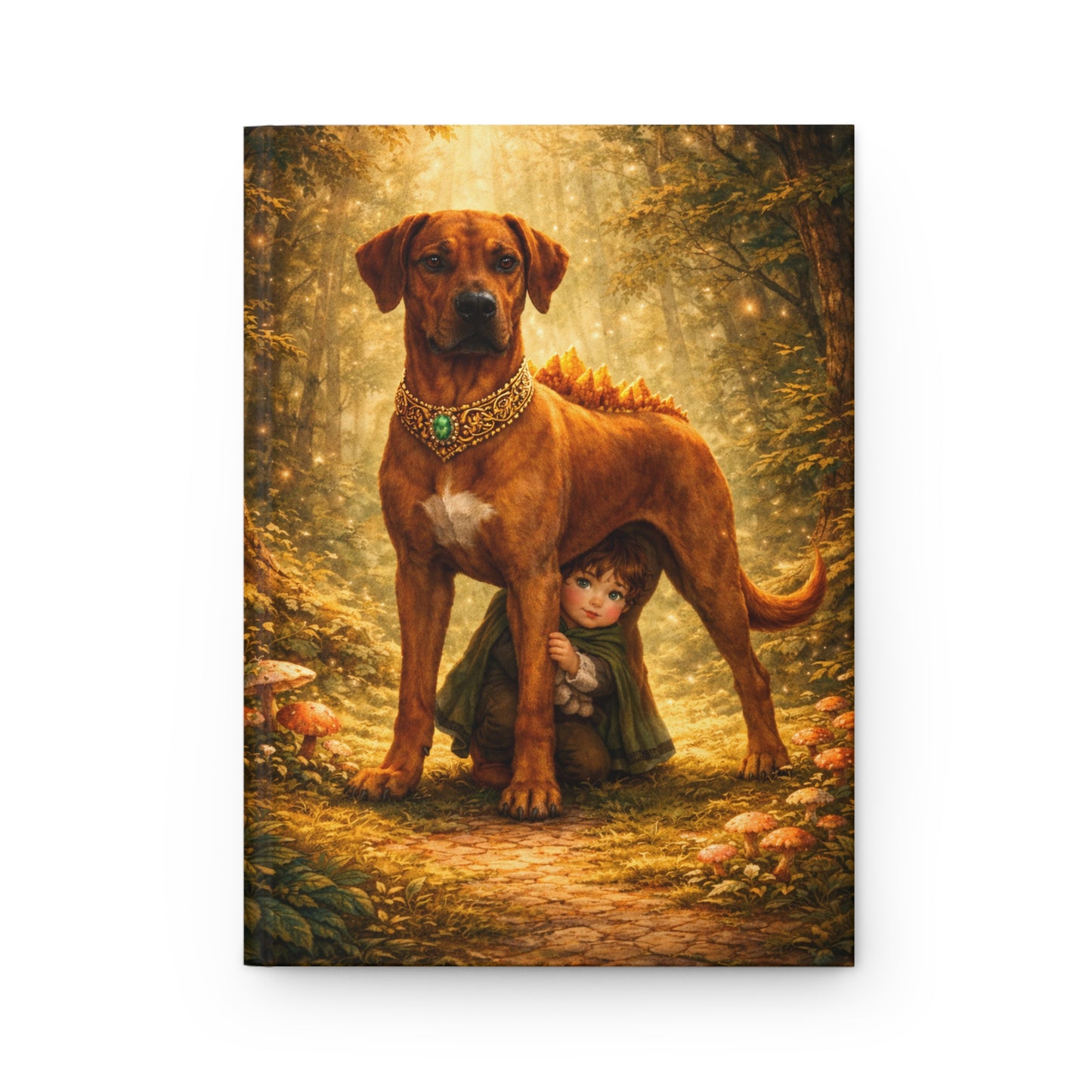 Storybook Forest Journal — Loyal Dog & Cloaked Child Matte Hardcover