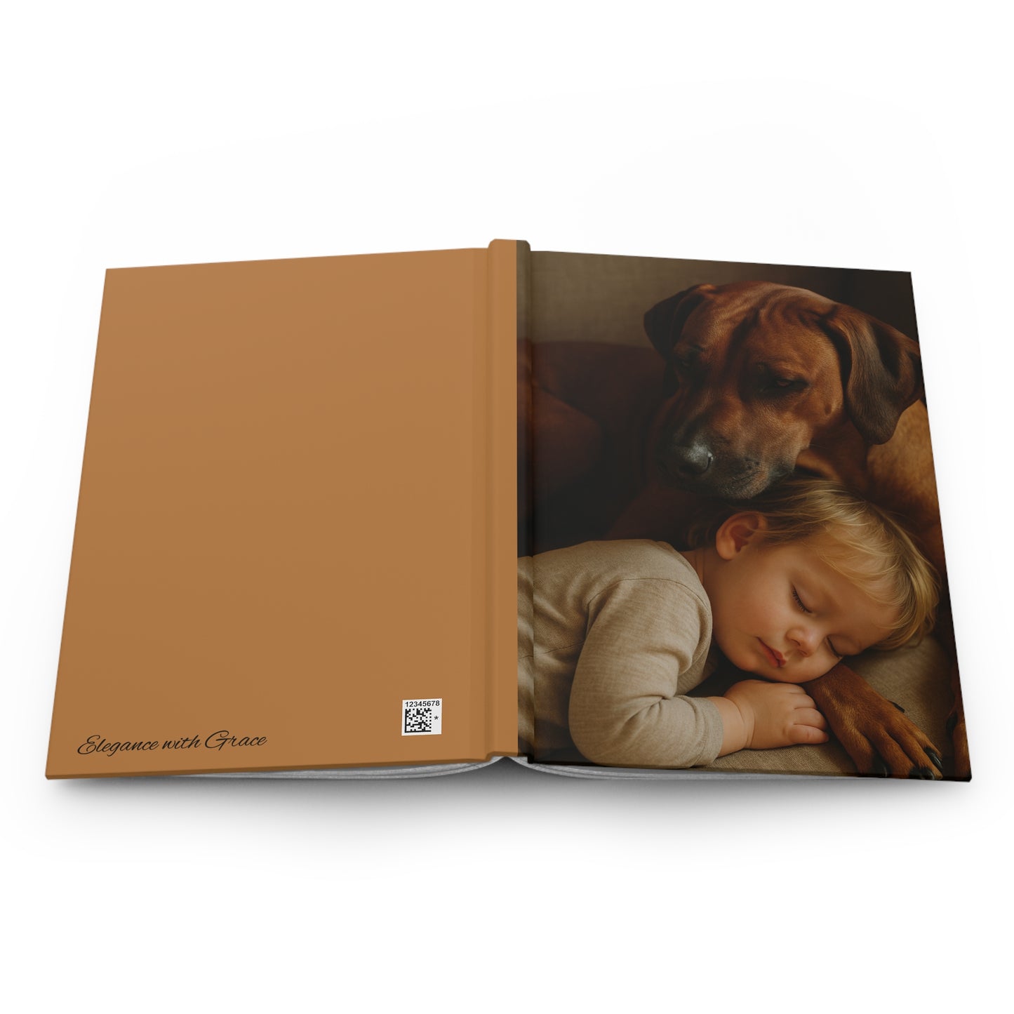 Sleeping Child and Dog Hardcover Journal — Elegant Keepsake Notebook