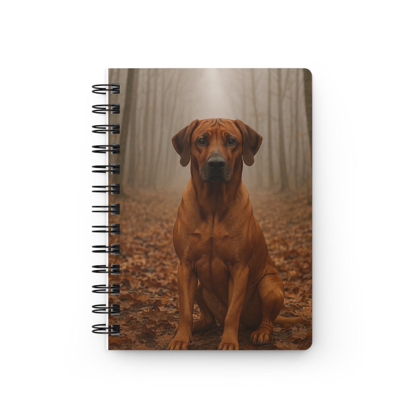 Rhodesian Ridgeback in Mist Spiral Journal — Autumn Dog Notebook