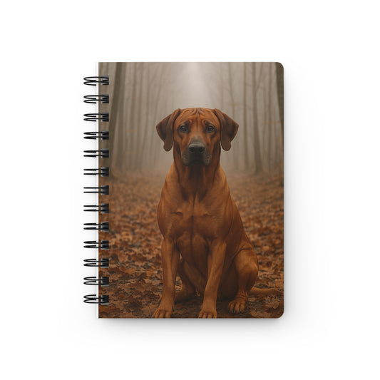 Rhodesian Ridgeback in Mist Spiral Journal — Autumn Dog Notebook