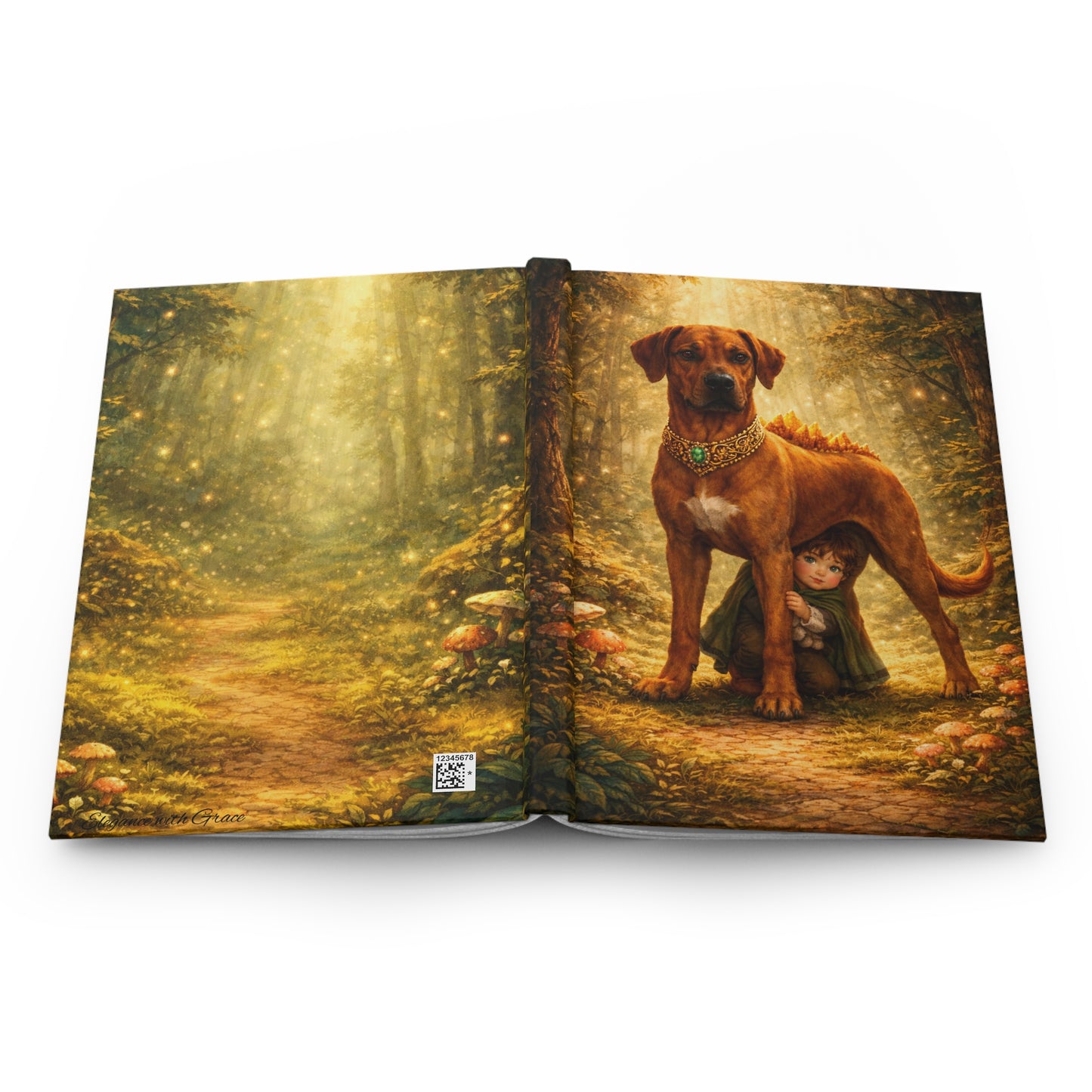 Storybook Forest Journal — Loyal Dog & Cloaked Child Matte Hardcover