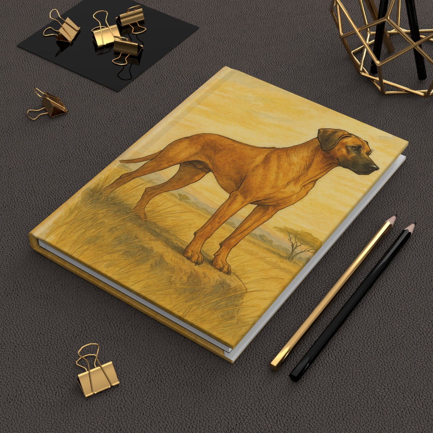 Rhodesian Ridgeback Sunlit Grasslands Hardcover Journal