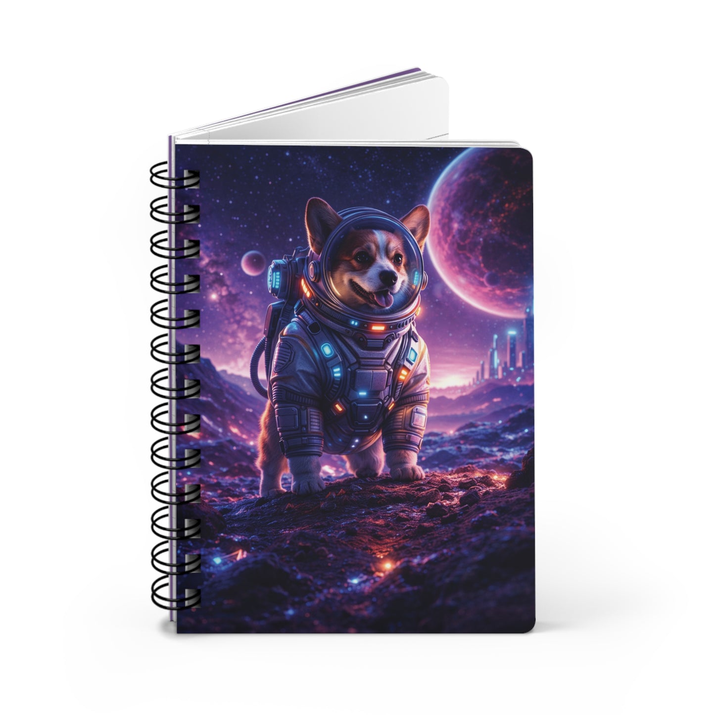 Corgi Astronaut Spiral Journal — Space Adventure Sketch & Notebook