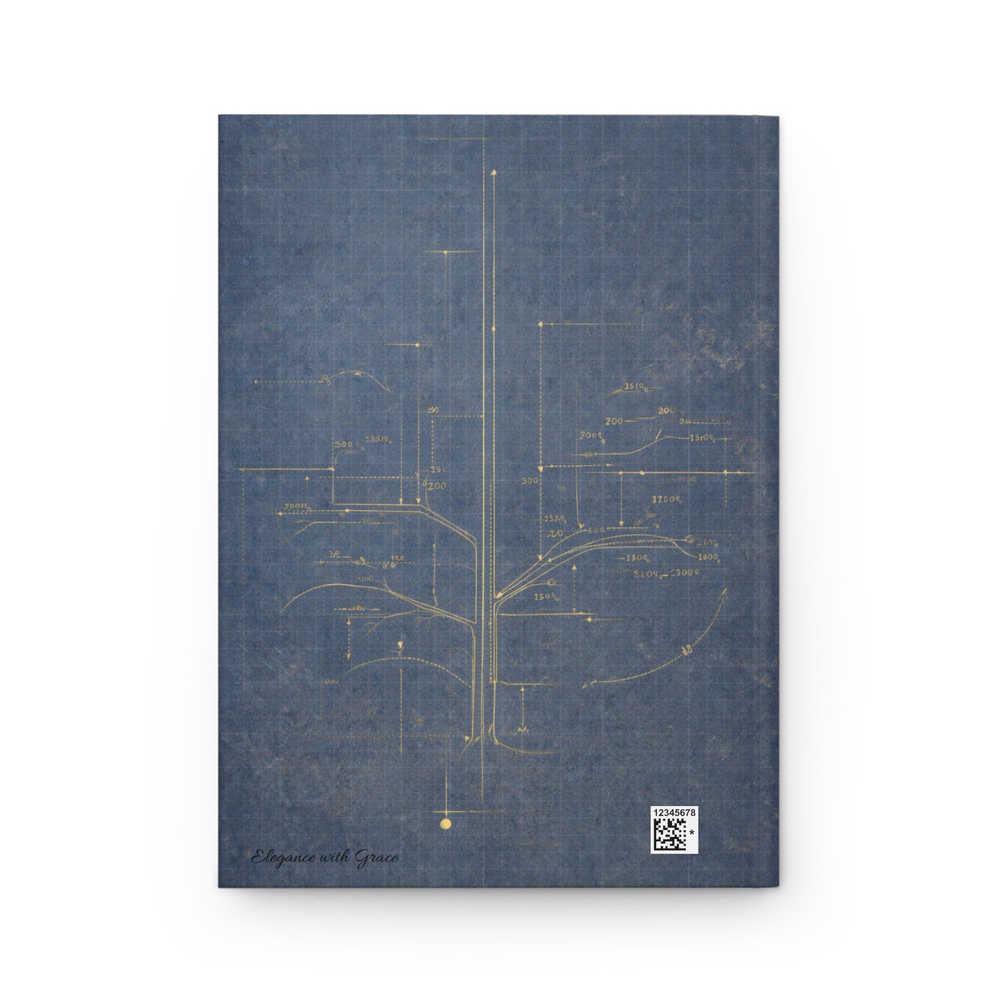 Indigo Blueprint Tree Hardcover Journal — Growth Planner & Maker’s Notebook