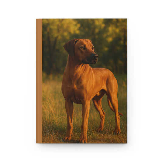 Rhodesian Ridgeback Hardcover Journal — Elegant 'Elegance with Grace' Dog Notebook