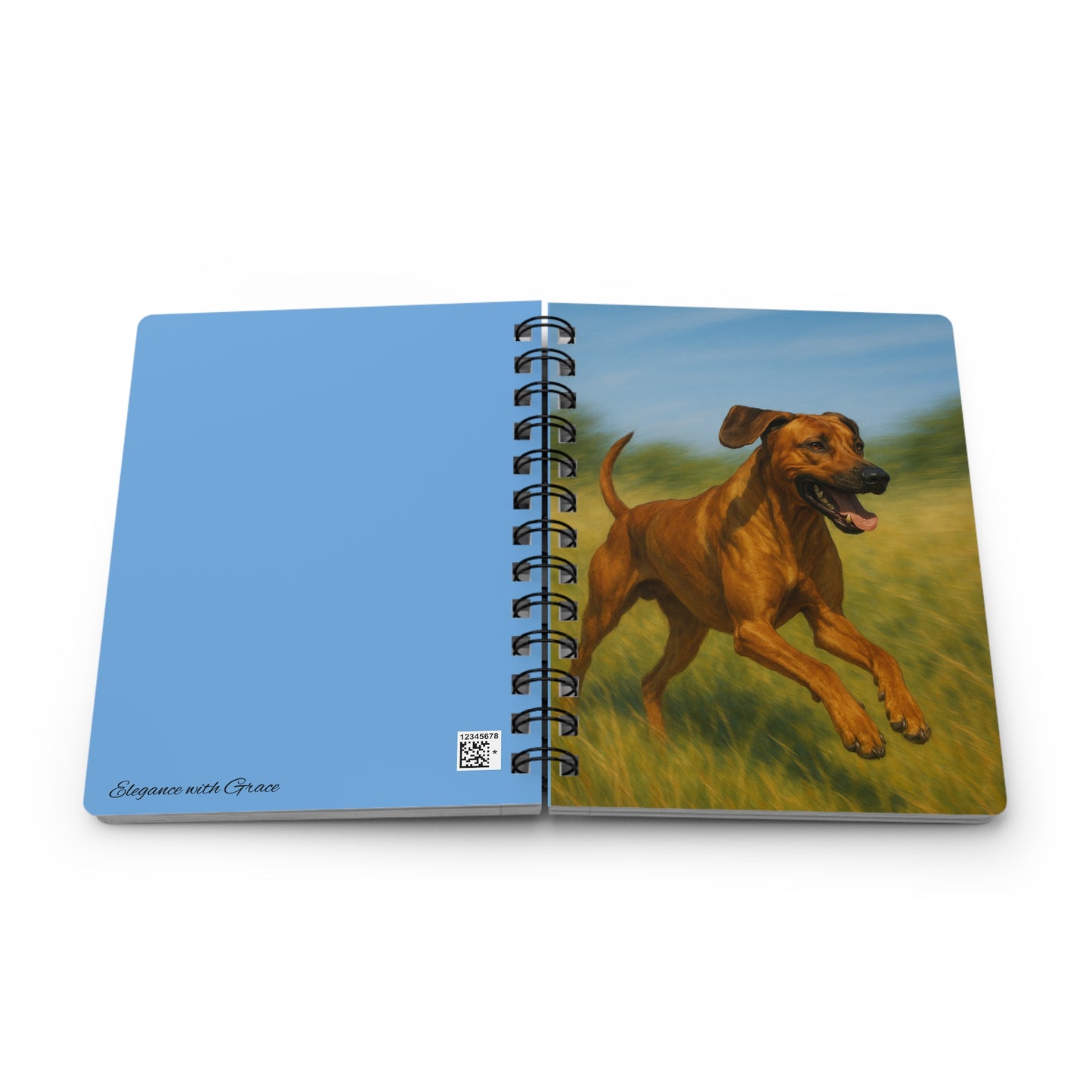 Rhodesian Ridgeback Spiral Journal — "Elegance with Grace" Running Notebook