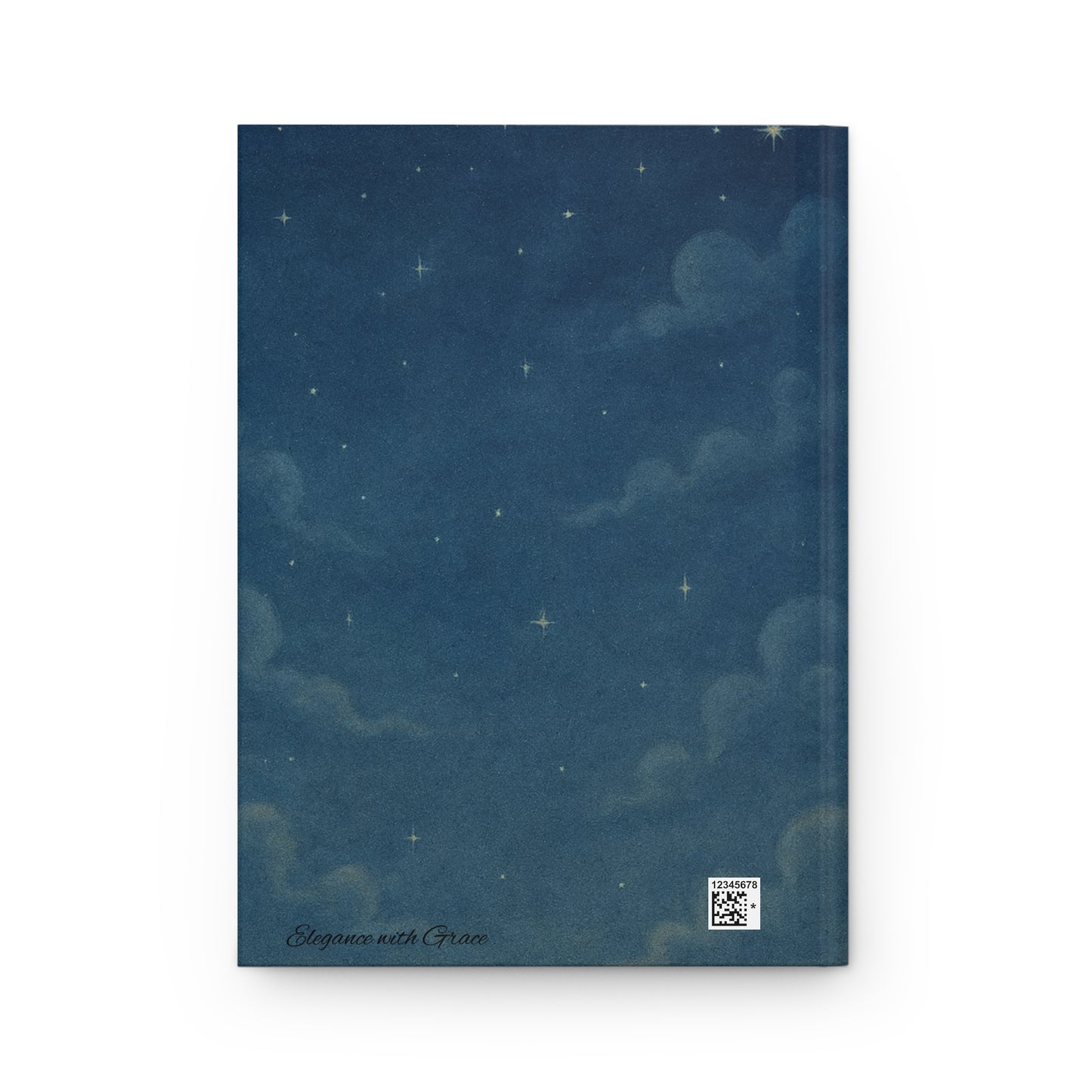 Dreamy Nighttime Journal — Child Reading Under Starry Cat Hardcover