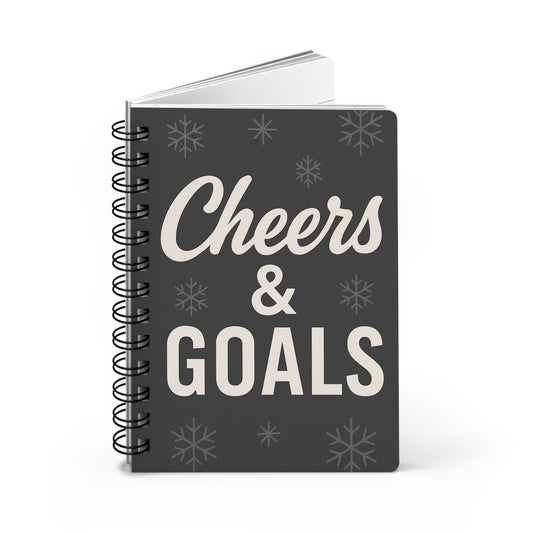 Cheers & Goals Spiral Journal — Holiday Goal Planner & New Year Resolutions