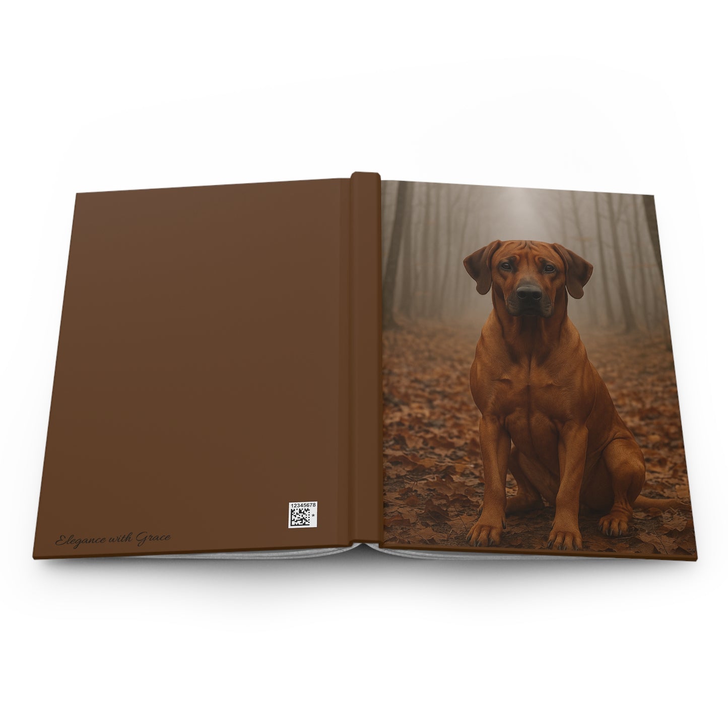 Rhodesian Ridgeback in Mist — Autumn Spiral Hardcover Journal