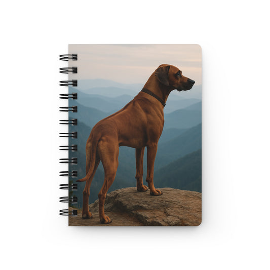 Dog on Mountain Spiral Journal — Rhodesian Ridgeback Hiking Notebook