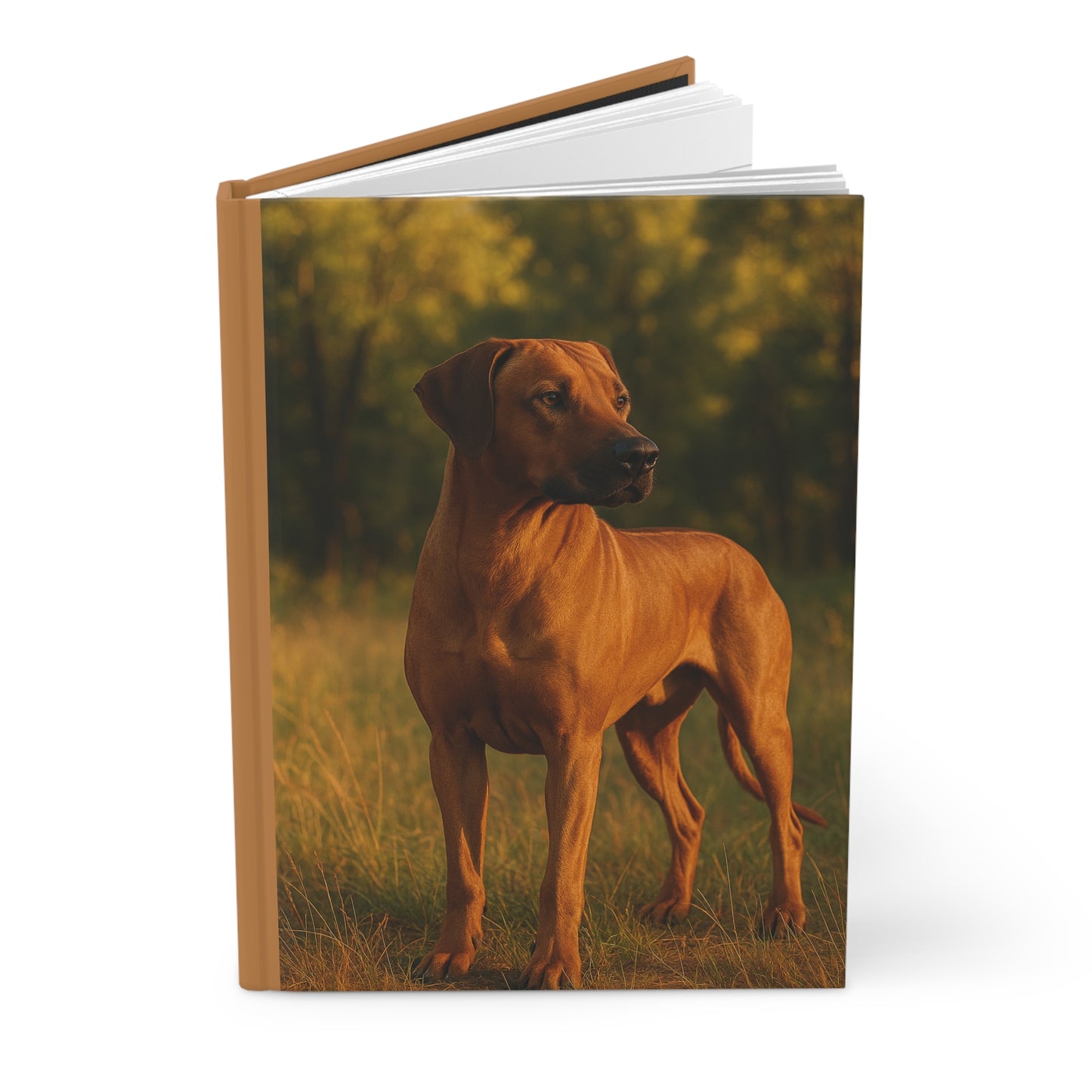 Rhodesian Ridgeback Hardcover Journal — Elegant 'Elegance with Grace' Dog Notebook