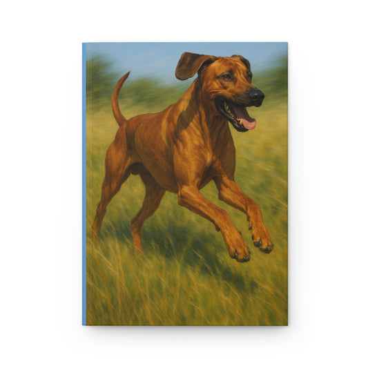 Rhodesian Ridgeback Running Hardcover Journal — "Elegance with Grace" Matte Notebook